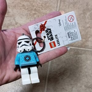 LEGO Keychain with Blue and White Minifigure
